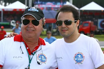 Felipe Massa (BRA) with his Father Luiz Antonio Massa (BRA), International Karting Challenge,