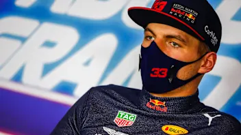 Max Verstappen, Red Bull Racing, 1st position, in the Press