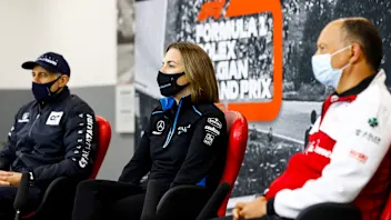 Franz Tost, Team Principal, AlphaTauri, Claire Williams, Deputy Team Principal, Williams Racing and