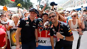 MONTE CARLO, MONACO - MAY 25: Daniel Ricciardo, Red Bull Racing, and Max Verstappen, Red Bull