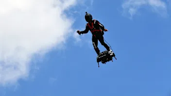 CIRCUIT PAUL RICARD, FRANCE - JUNE 24: Jet hover board during the French GP at Circuit Paul Ricard