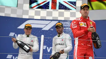 SOCHI AUTODROM, RUSSIAN FEDERATION - SEPTEMBER 30: Sebastian Vettel, Ferrari, Lewis Hamilton,