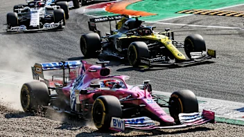 Sergio Perez (MEX) Racing Point F1 Team RP19 runs wide.
06.09.2020. Formula 1 World Championship,