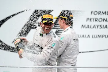 (L to R): race winner Lewis Hamilton (GBR) Mercedes AMG F1 and Nico Rosberg (GER) Mercedes AMG F1