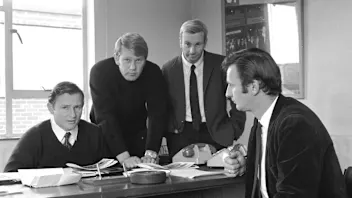 Mclaren Directors, L to R: Bruce Mclaren (NZL), Tyler Alexander (USA), Teddy Mayer (USA) and Phil