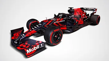 NORTHAMPTON, ENGLAND - FEBRUARY 13: The Aston Martin Red Bull Racing RB15 is revealed at