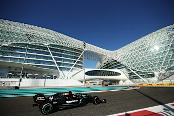 ABU DHABI, UNITED ARAB EMIRATES - DECEMBER 11: Lewis Hamilton of Great Britain driving the (44)