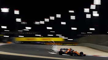 BAHRAIN INTERNATIONAL CIRCUIT, BAHRAIN - MARCH 29: Sparks fly from the car of Carlos Sainz Jr.,