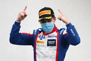 BUDAPEST, HUNGARY - JULY 19: Race winner David Beckmann of Germany and Trident celebrates on the