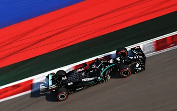 SOCHI, RUSSIA - SEPTEMBER 25: Lewis Hamilton of Great Britain driving the (44) Mercedes AMG
