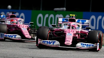 Lance Stroll, Racing Point RP20 and Sergio Perez, Racing Point RP20