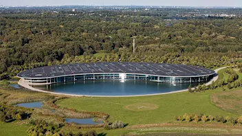 McLaren Technology Centre exterior, aerial view