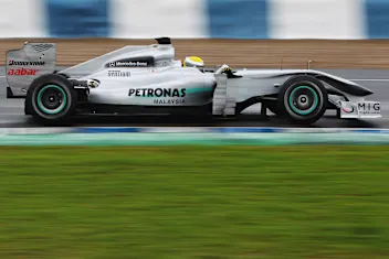 JEREZ DE LA FRONTERA, SPAIN - FEBRUARY 10:  Nico Rosberg of Germany and Mercedes GP drives during