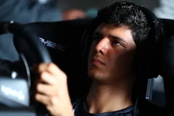 INDIANAPOLIS, INDIANA - MAY 25:  Igor Fraga of Brazil in action during the Esports race off event