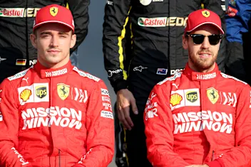 ABU DHABI, UNITED ARAB EMIRATES - DECEMBER 01: Charles Leclerc of Monaco and Ferrari and Sebastian