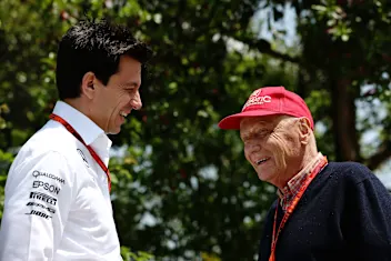 SHANGHAI, CHINA - APRIL 17:  Mercedes GP Executive Director Toto Wolff talks with Mercedes GP
