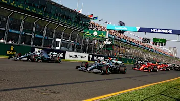 MELBOURNE, AUSTRALIA - MARCH 17: Valtteri Bottas driving the (77) Mercedes AMG Petronas F1 Team