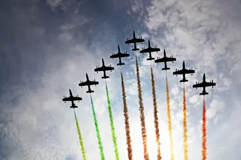 MONZA, ITALY - SEPTEMBER 04:  A fly pass before the start during the Formula One Grand Prix of