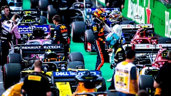 during the Brazilian Formula One Grand Prix at Autodromo Jose Carlos Pace on November 17, 2019 in