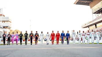 BARCELONA, SPAIN - FEBRUARY 19: (EDITORS NOTE: Image has been digitally altered) The F1 drivers for