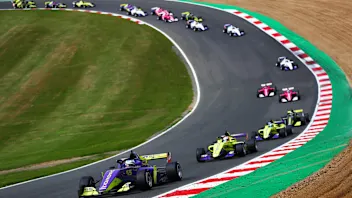LONGFIELD, ENGLAND - AUGUST 11: Jamie Chadwick of Great Britain drives her a Tatuus F3 T-318 as she