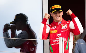 BUDAPEST, HUNGARY - AUGUST 04: Race winner Mick Schumacher of Germany and Prema Racing celebrates