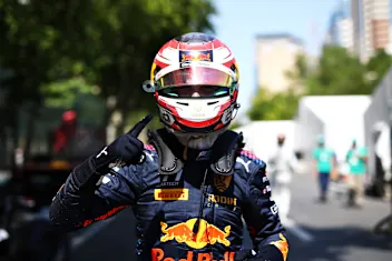 BAKU, AZERBAIJAN - JUNE 04: Pole position qualifier Liam Lawson of New Zealand and Hitech Grand