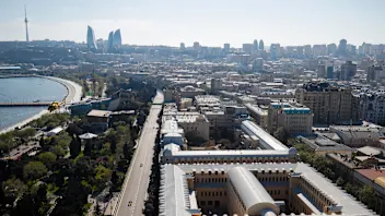 BAKU CITY CIRCUIT, AZERBAIJAN - APRIL 28: Nico Hulkenberg, Renault R.S. 19, leads Kimi Raikkonen,