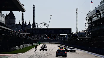 SOCHI, RUSSIA - SEPTEMBER 27: A general view at the start during the F1 Grand Prix of Russia at