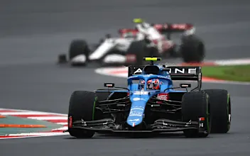 ISTANBUL, TURKEY - OCTOBER 10: Esteban Ocon of France driving the (31) Alpine A521 Renault during