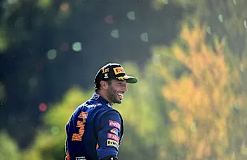 MONZA, ITALY - SEPTEMBER 12: Race winner Daniel Ricciardo of Australia and McLaren F1 celebrates on
