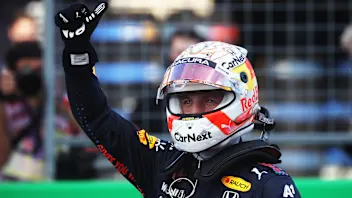AUSTIN, TEXAS - OCTOBER 23: Pole position qualifier Max Verstappen of Netherlands and Red Bull