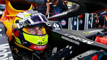 BAKU, AZERBAIJAN - JUNE 04: Sergio Perez of Mexico and Red Bull Racing prepares to drive in the