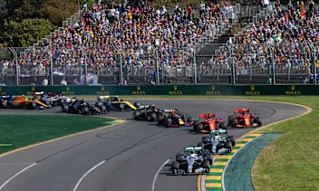 ALBERT PARK, VIC - MARCH 17: Mercedes-AMG Petronas Motorsport driver Valtteri Bottas (77) ahead of