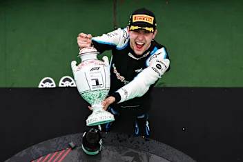 BUDAPEST, HUNGARY - AUGUST 01: Race winner Esteban Ocon of France and Alpine F1 Team celebrates on