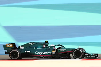 BAHRAIN, BAHRAIN - MARCH 12: Sebastian Vettel of Germany driving the (5) Aston Martin AMR21