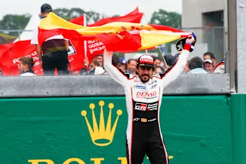 CIRCUIT DE LA SARTHE, FRANCE - JUNE 17: Fernando Alonso, Toyota Gazoo Racing during the 24 Hours of