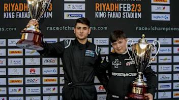Winner Enzo Bonito (ITA) and runner up Brendon Leigh (GBR) celebrate with their trophies during