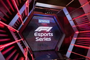 FULHAM, ENGLAND - OCTOBER 14: A detail view of the F1 Esports arena during round 1 of the F1 Esports Pro Series at GFinity Arena on October 14, 2020 in Fulham, England. (Photo by Formula 1 Esport/Formula 1 via Getty Images)