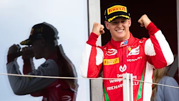 BUDAPEST, HUNGARY - AUGUST 04: Race winner Mick Schumacher of Germany and Prema Racing celebrates