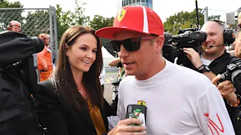 AUTODROMO NAZIONALE MONZA, ITALY - SEPTEMBER 01: Pole sitter Kimi Raikkonen, Ferrari celebrates in