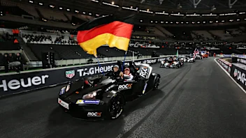 Sebastian Vettel (GER) and Nico Hulkenberg (GER) at Race of Champions, Queen Elizabeth Olympic