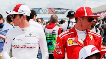 CIRCUIT PAUL RICARD, FRANCE - JUNE 24: Charles Leclerc, Sauber, and Kimi Raikkonen, Ferrari during