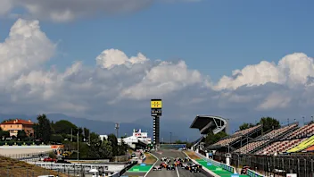BARCELONA, SPAIN - AUGUST 16: A general view as Lewis Hamilton of Great Britain driving the (44)