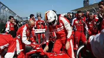 Sebastian Vettel (GER) Ferrari SF15-T on the grid at Formula One World Championship, Rd1,