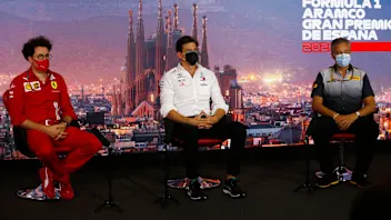 Mattia Binotto, Team Principal Ferrari, Toto Wolff, Executive Director (Business), Mercedes AMG and