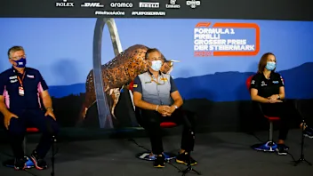 Otmar Szafnauer, Team Principal and CEO, Racing Point, Mario Isola, Racing Manager, Pirelli