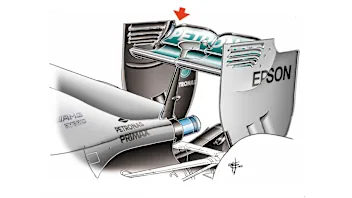 Mercedes F1 W06 Hybrid - cut rear wing