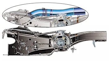 Ferrari SF15-T - exhaust/gearbox packaging