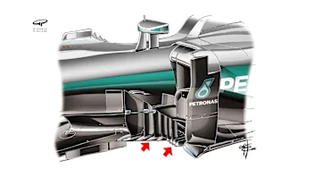 Mercedes F1 W07 Hybrid - barge boards